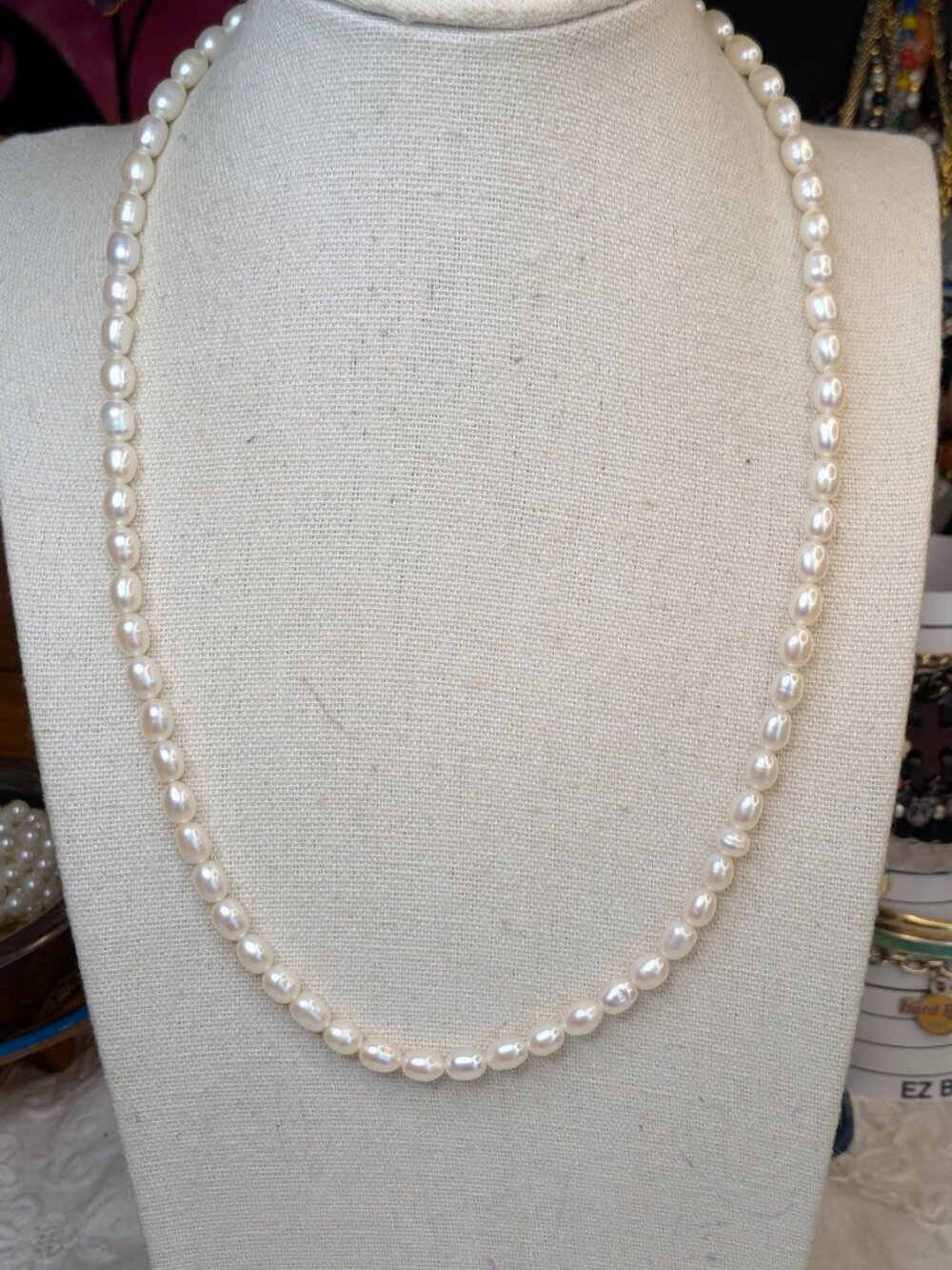 Freshwater Pearl Necklace with Sterling Silver Hook Clasp – 19"